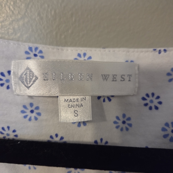 Eileen West Nightgown L White Purple Cotton Cottagecore Prairie Grandmacore - Picture 7 of 8